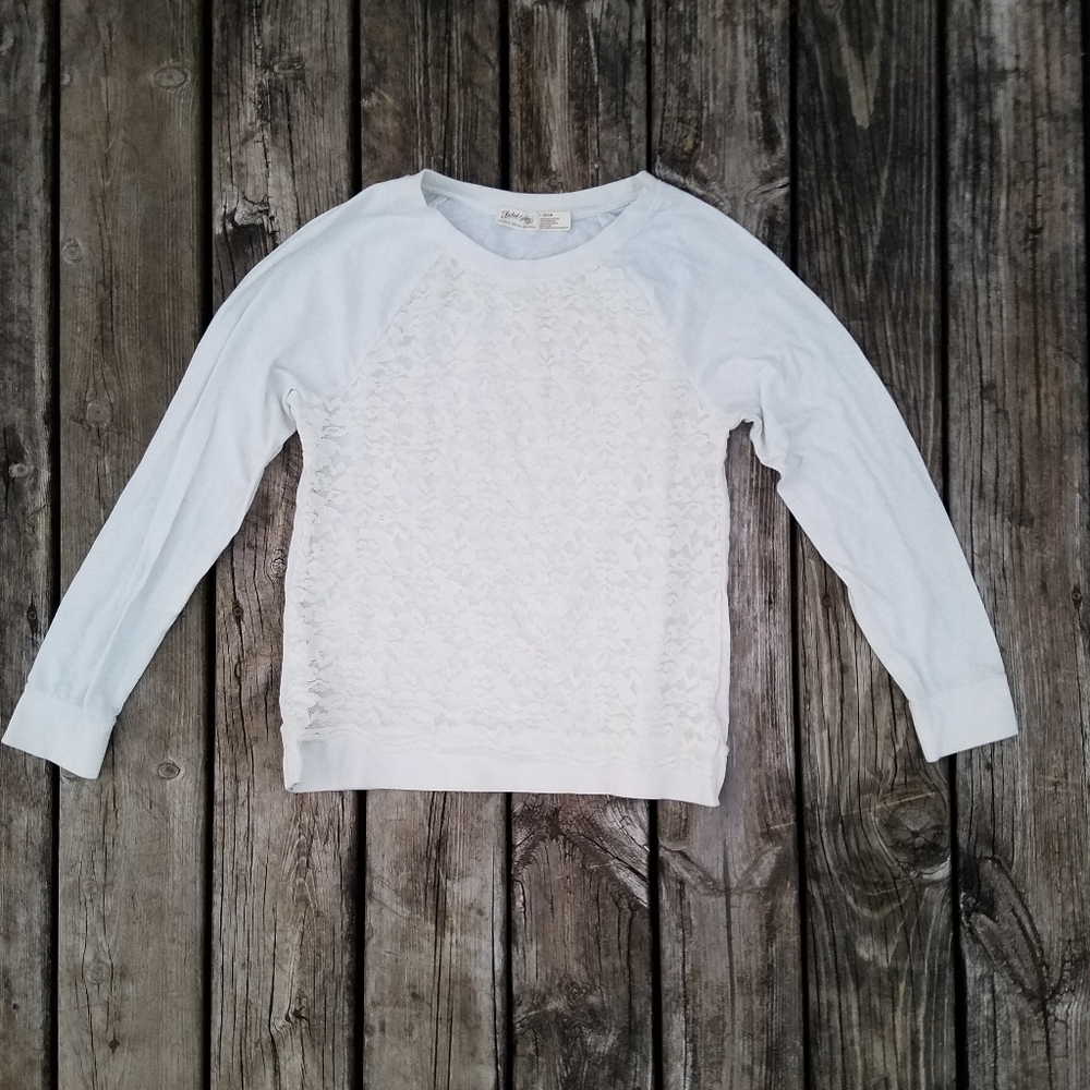 New women's white lace long sleeve sweater